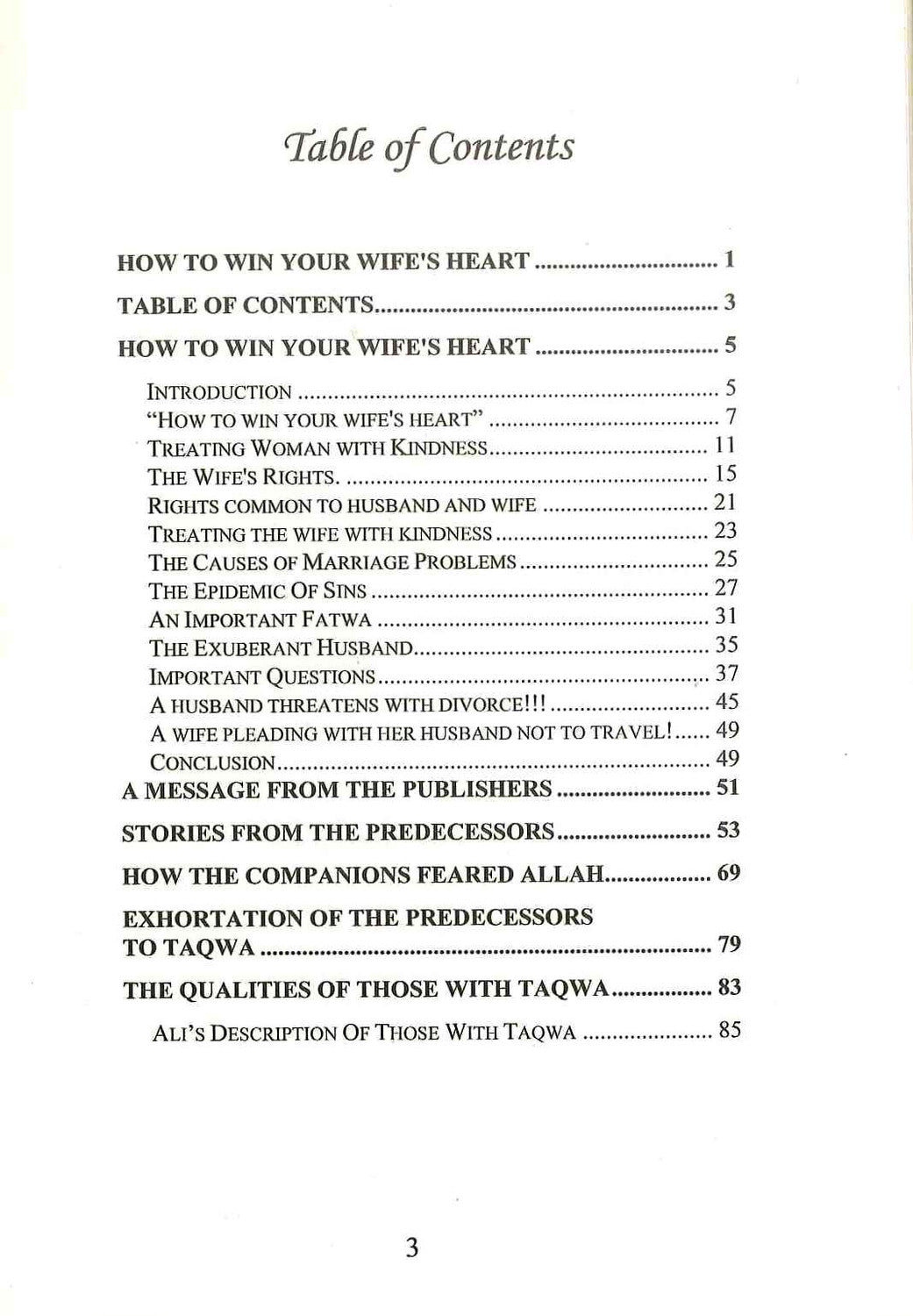 Winning the Heart of Your Wife Winning the Heart of Your Wife