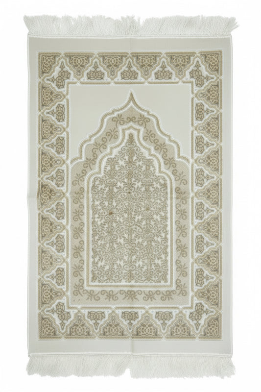 Hvide bedetæpper - med guld/sølv detaljer