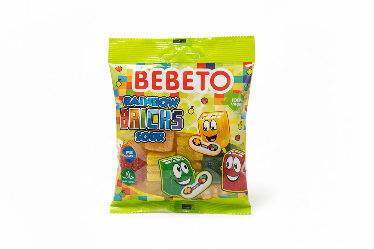Bebeto Rainbow Bricks Sour vegan 80g