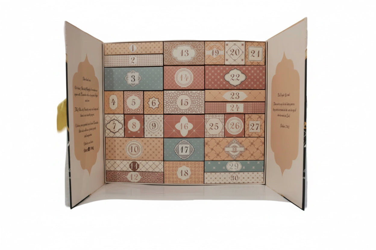 Kvalitets Ramadan kalender med 30 låger - kan bruges år efter år