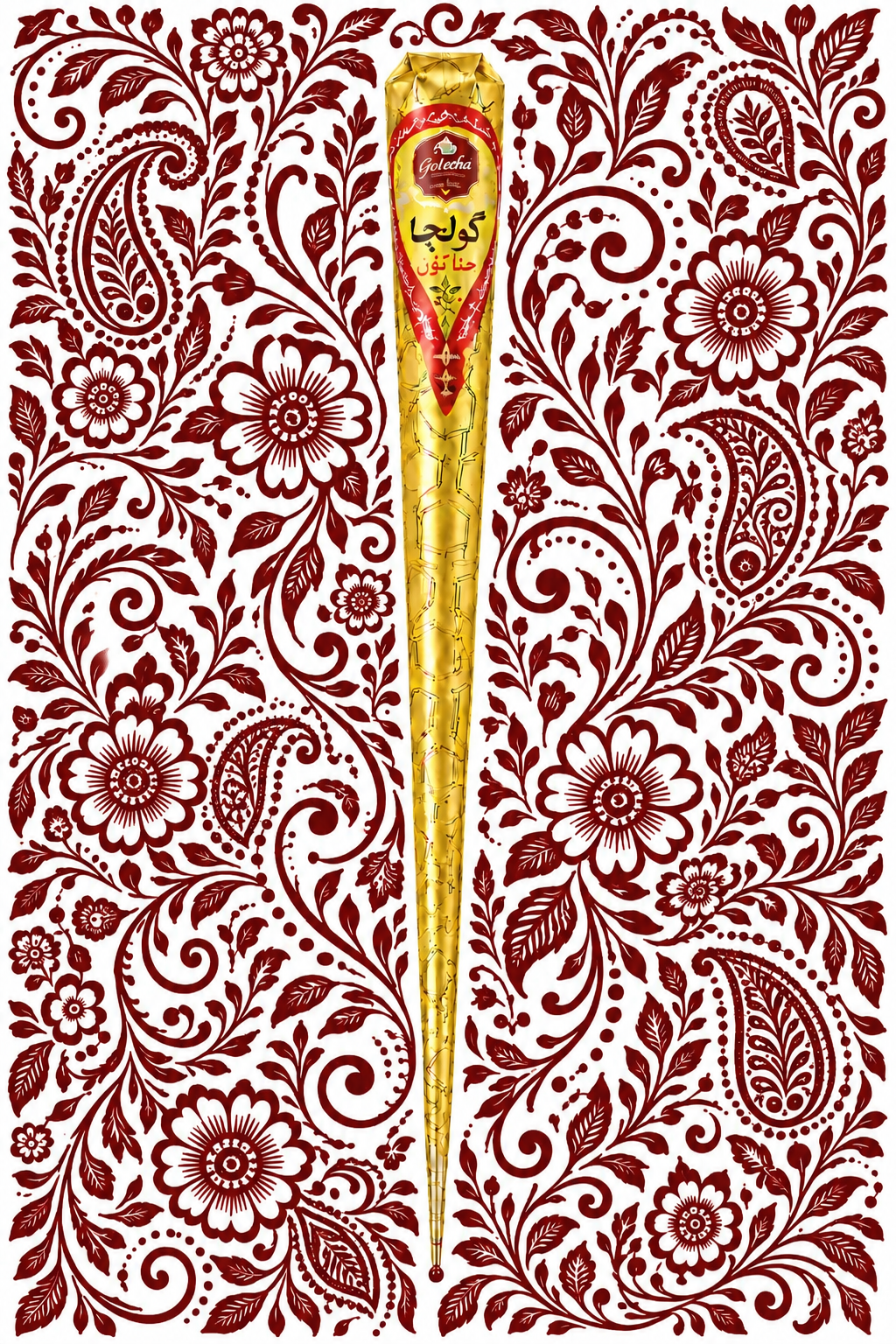 Karachi henna Cone Mehndi Mahroon | Mørkerød henna