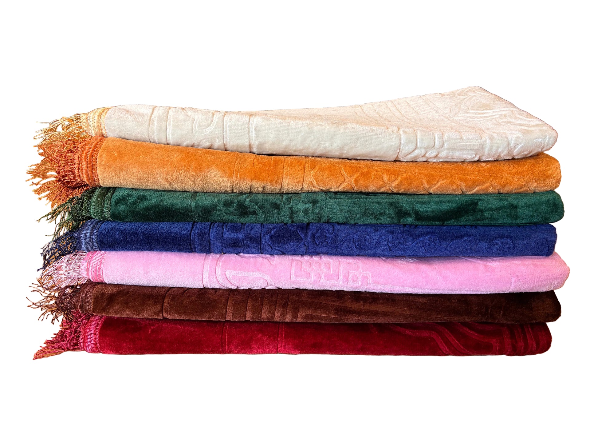 Tykt velour bedetæppe | fluffy og let polstret | flere farver (80x120 cm)