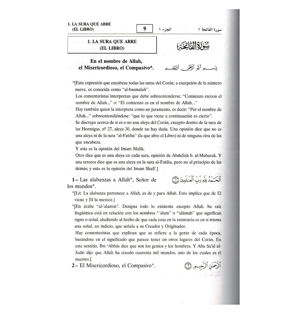 Koran på Spansk og arabisk | Traduccion y commentario Del Noble Coran en lengua espanola