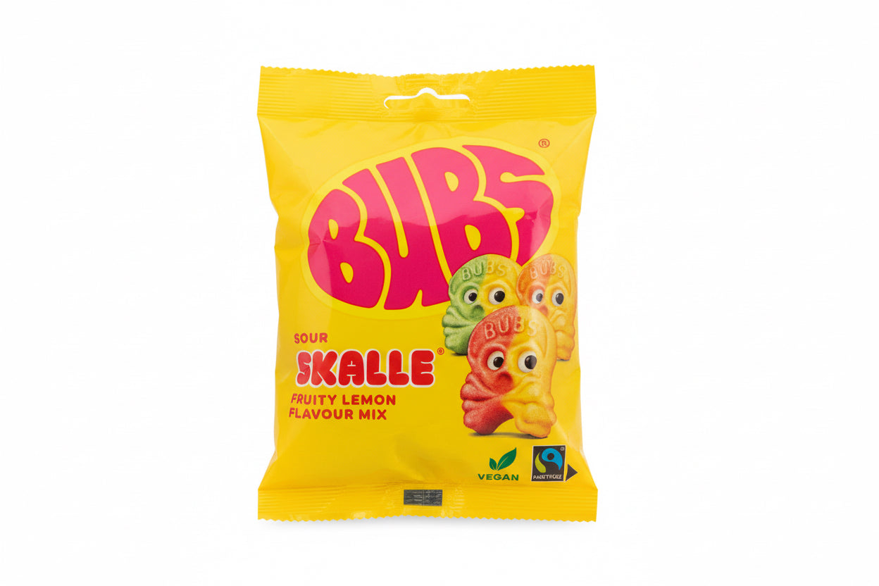 Bubs - Sur Skalle - Fruity Lemon Gelatinfri - 90g