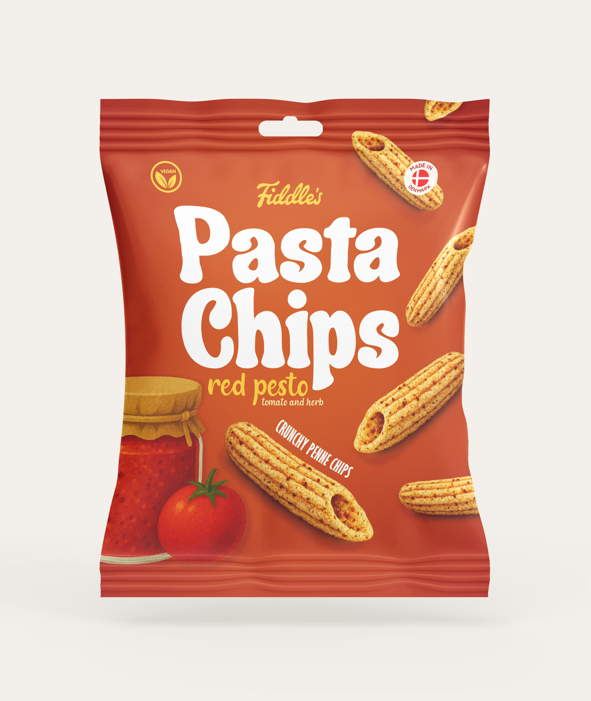 Fiddles Pasta Chips 80g | Red Pesto | Vegan | Gluten Free