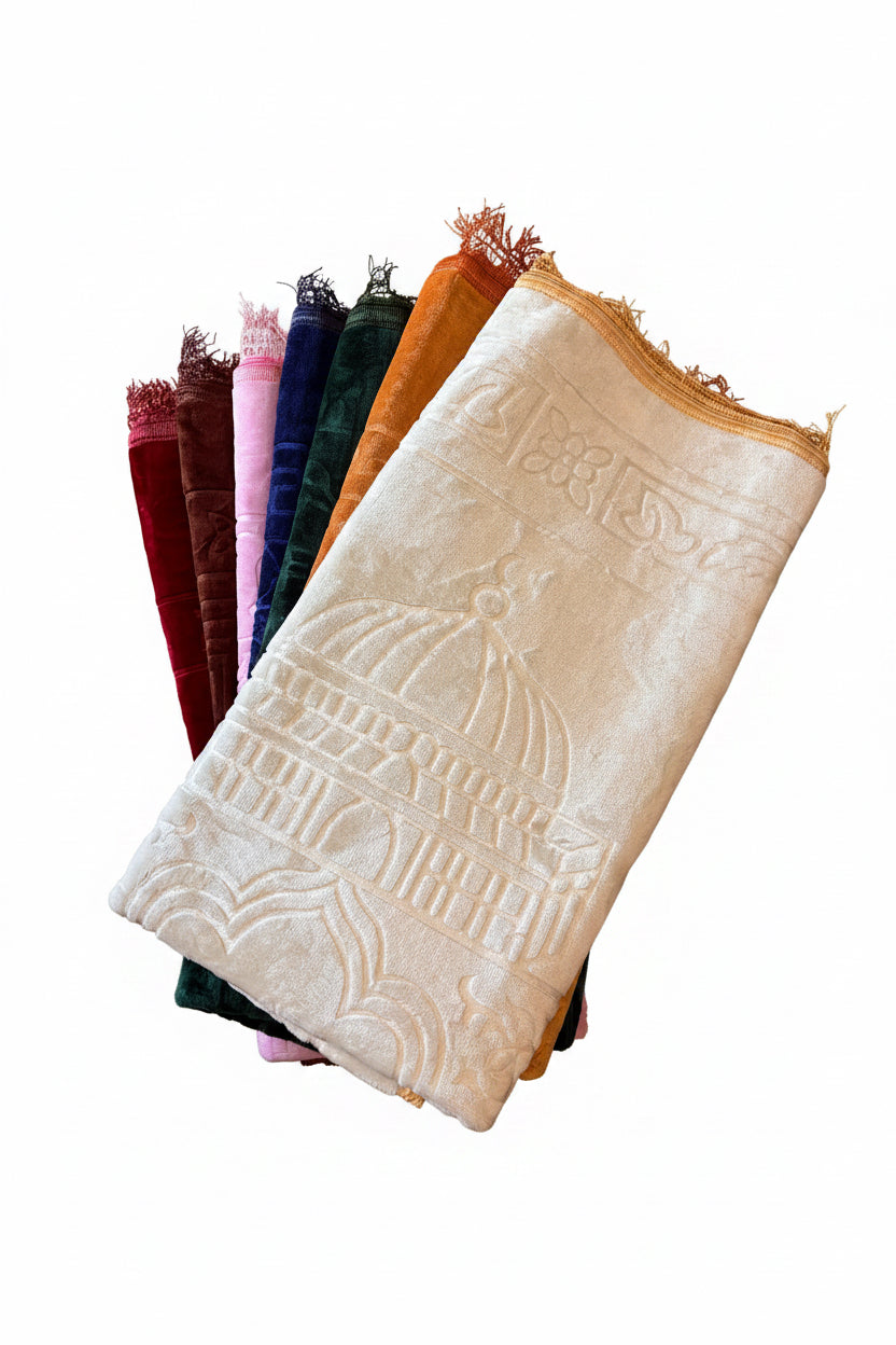 Tykt velour bedetæppe | fluffy og let polstret | flere farver (80x120 cm)