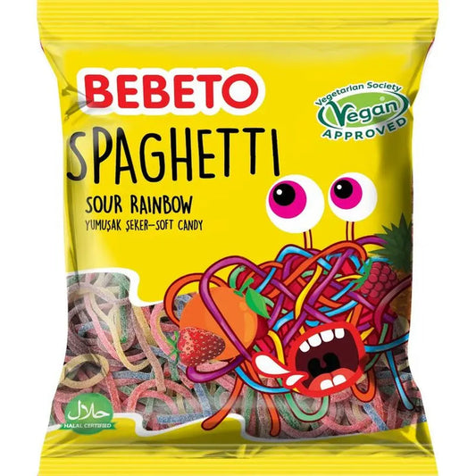 Bebeto - Sour Rainbow Spaghetti Syrlig - 80g