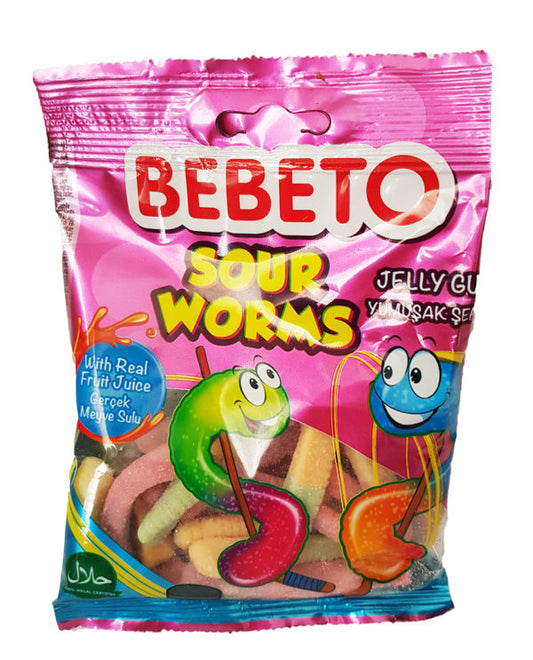 Bebeto - Sour Worms 100g - Halal slik