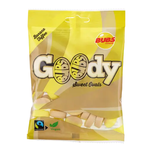 BUBS Goody Banana Toffee – Vegansk og Halal Banan-Karamel skum 90 g