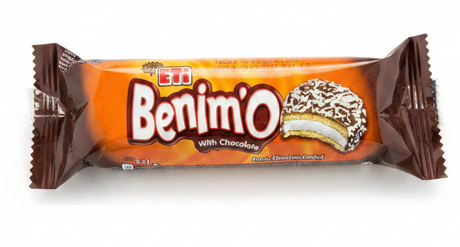 Eti Benimo with chocolate | Chocolate Coated Marshmallow and Coconut Biscuit