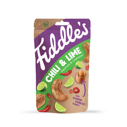 Fiddles | Chili Lime Peanuts og Cashews | 70g | Vegan | Gluten Free
