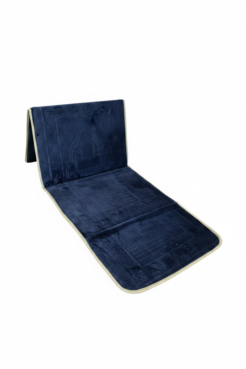 Bedetæppe med ryglæn | Blødt velour | Foldbart og transportabelt