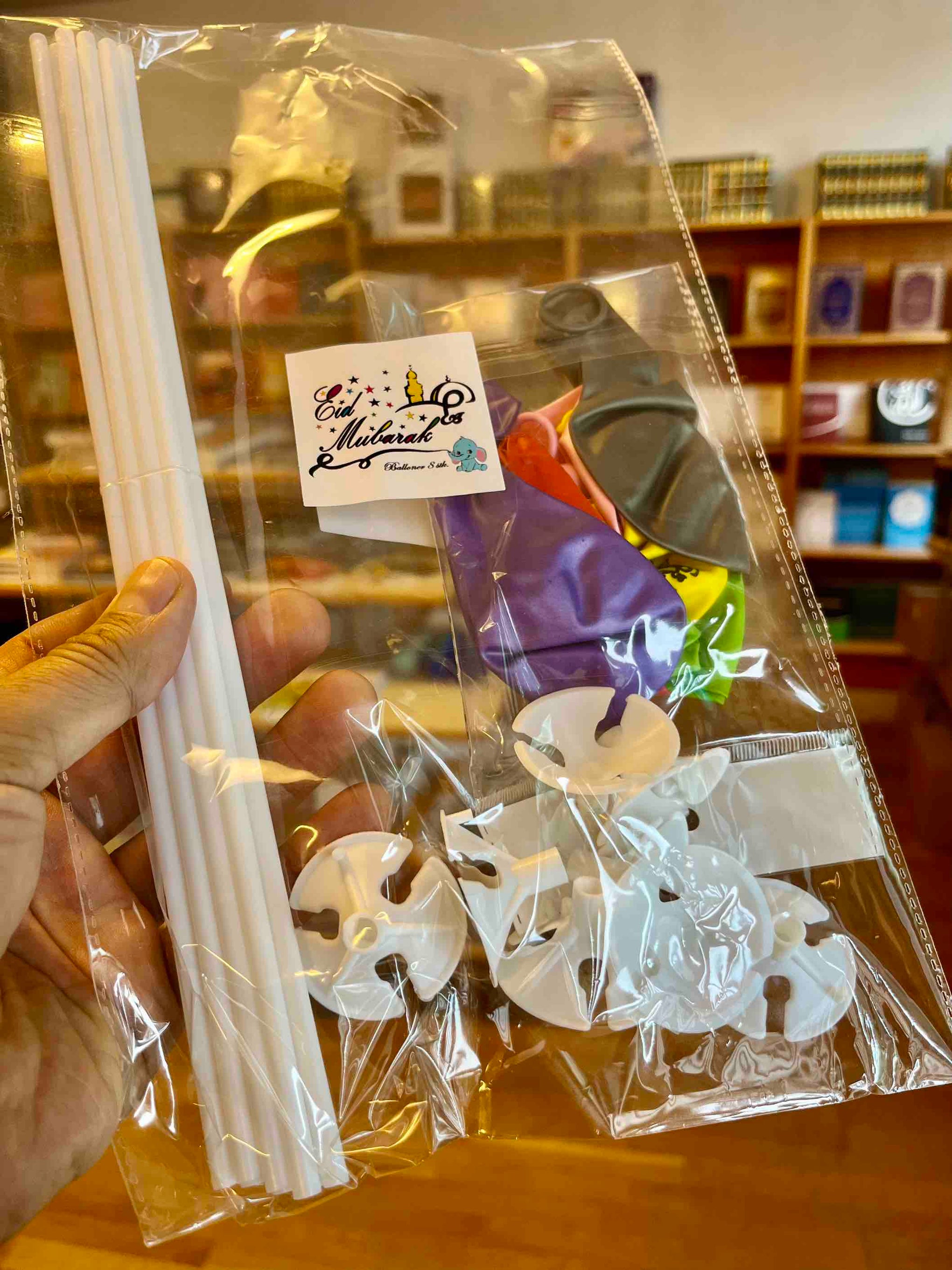 Eid Mubarak balloner - 8stk med plastik pinde