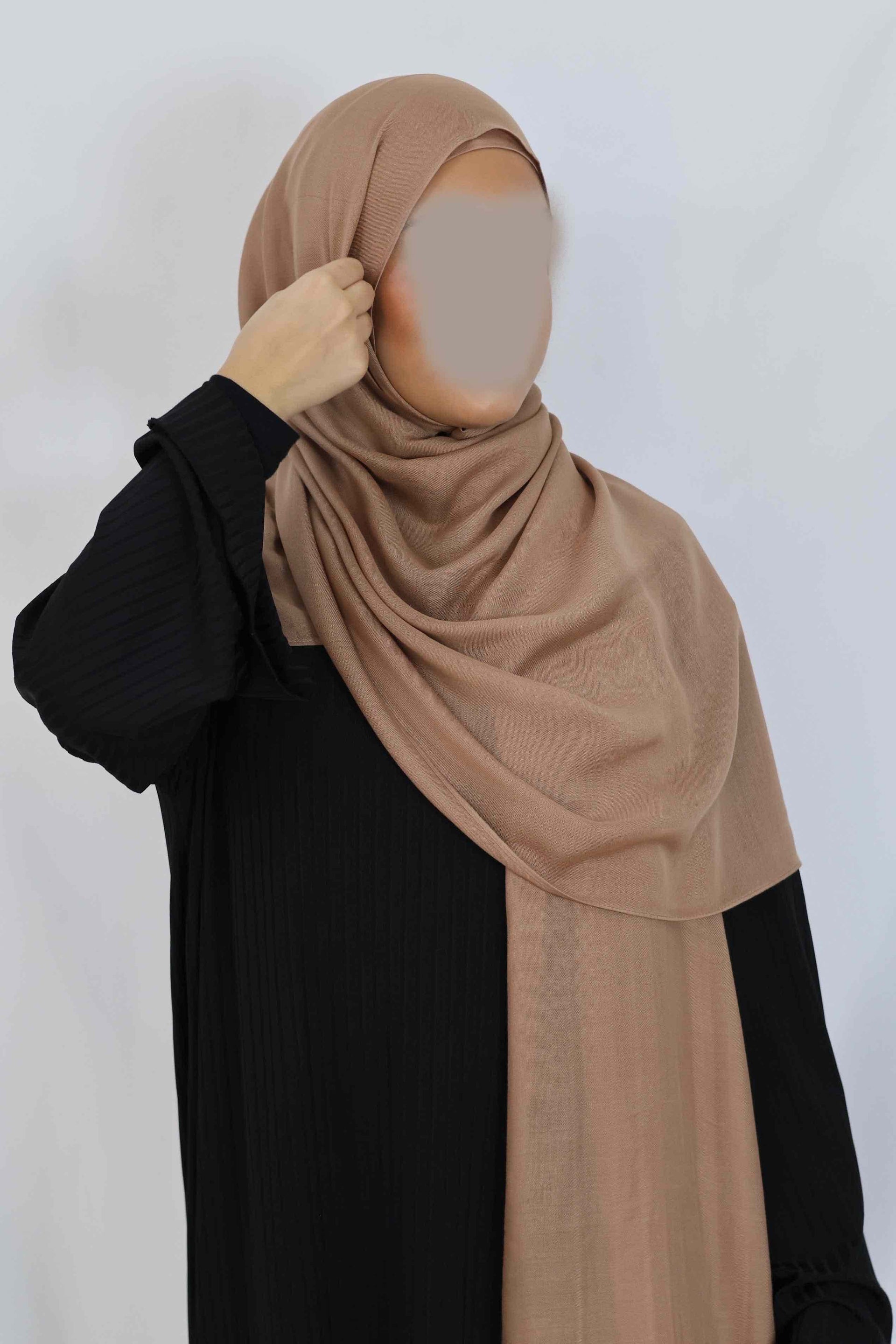 Hidayah - Matchende Luxe ECO Modal Sæt - Khimar - Hijab - Tørklæde (Acorn)