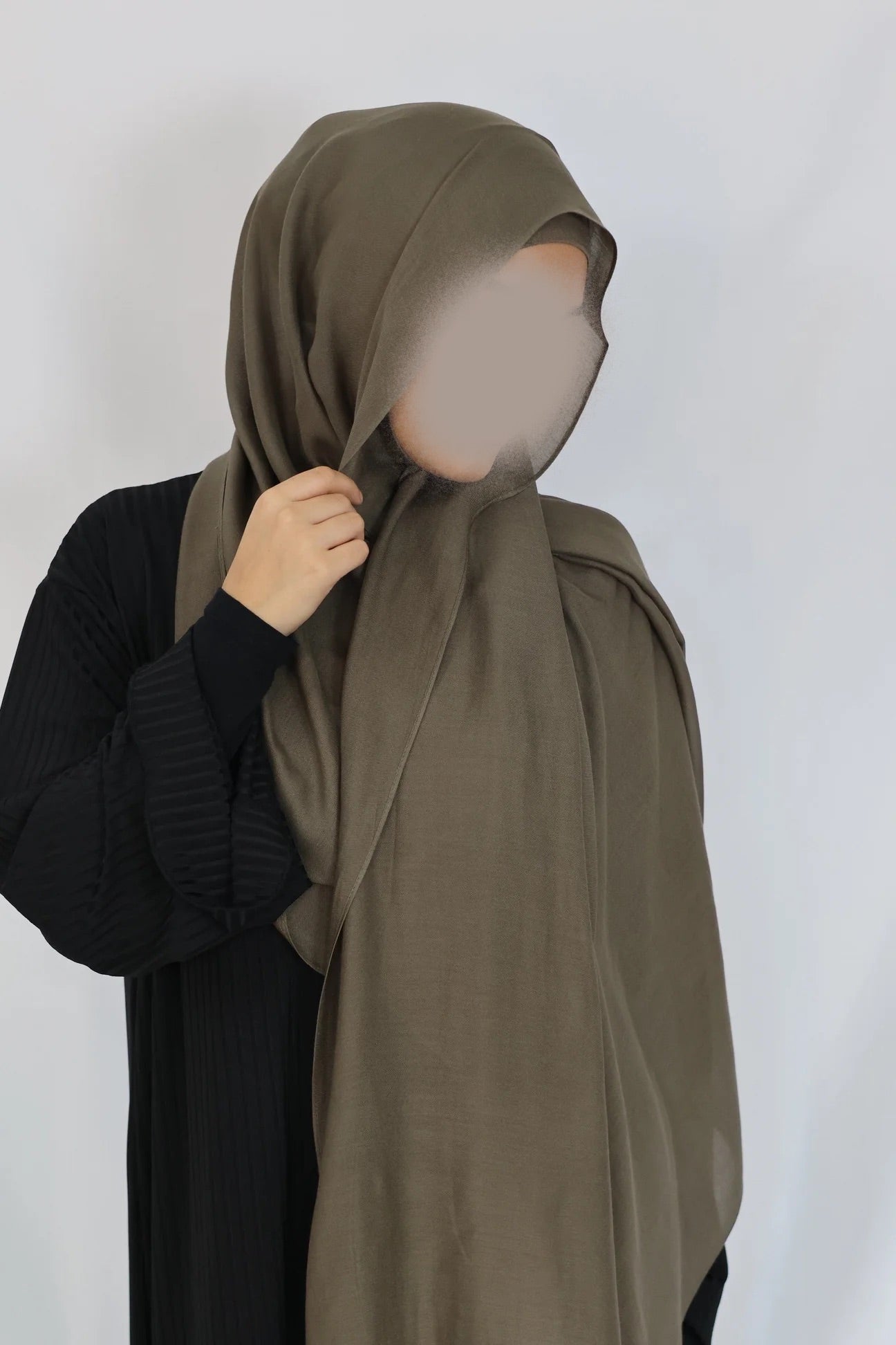 Hidayah - Matchende Luxe ECO Modal Sæt - Khimar - Hijab - Tørklæde (Cedar)