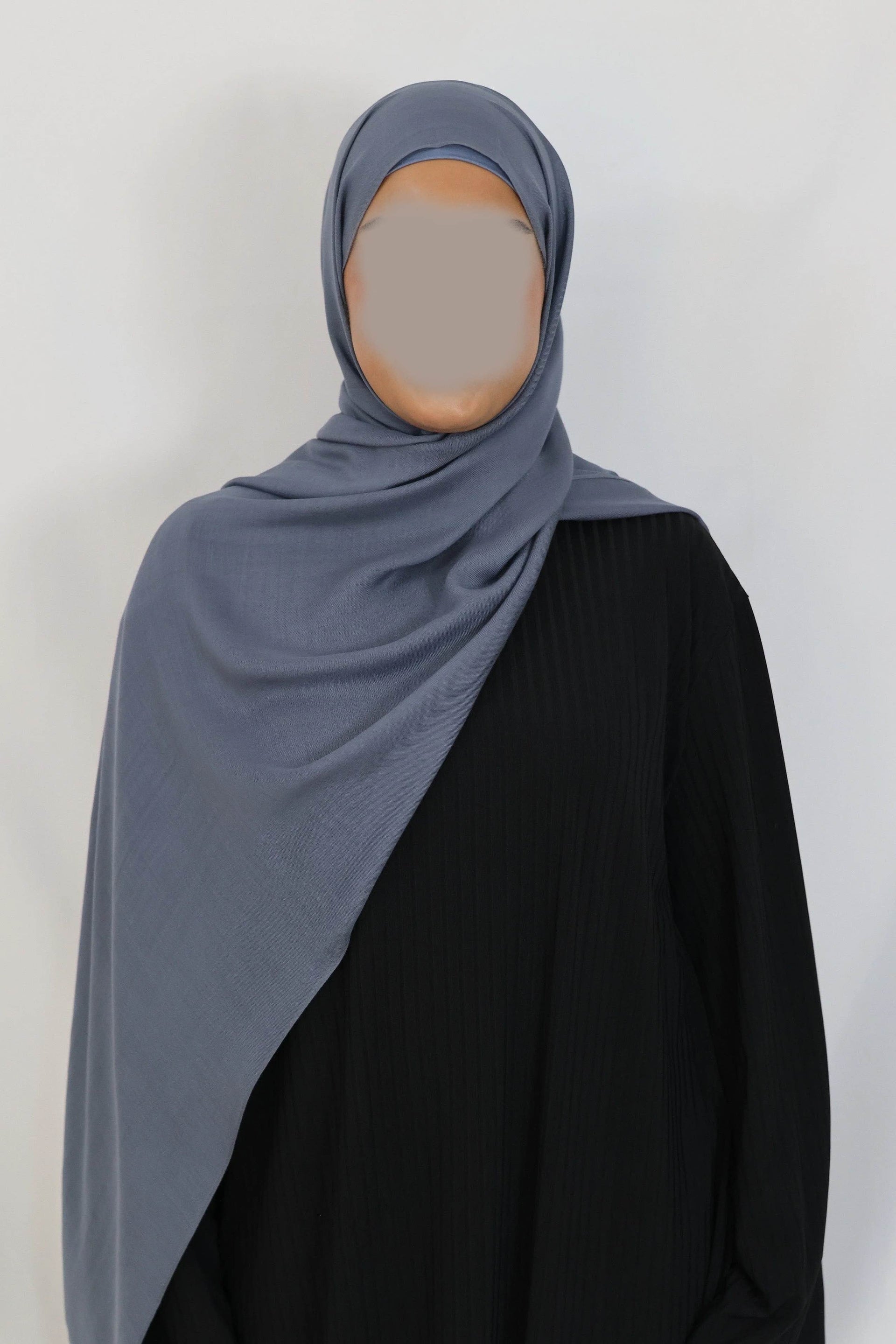 Hidayah - Matchende Luxe ECO Modal Sæt - Khimar - Hijab - Tørklæde (Slate)