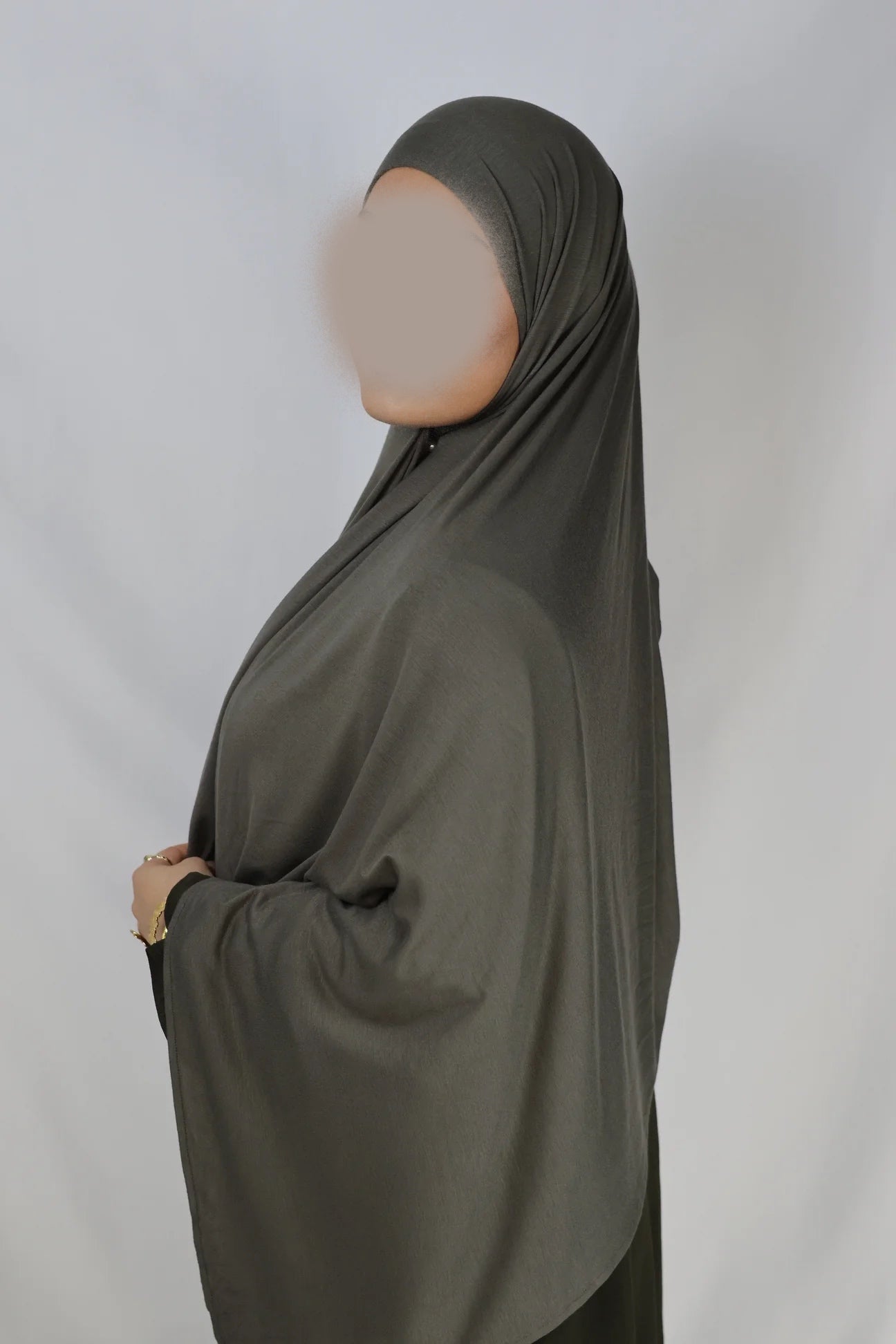 Hidayah - Premium Plain Jersey - Khimar - Hijab - Tørklæde (Seaweed)