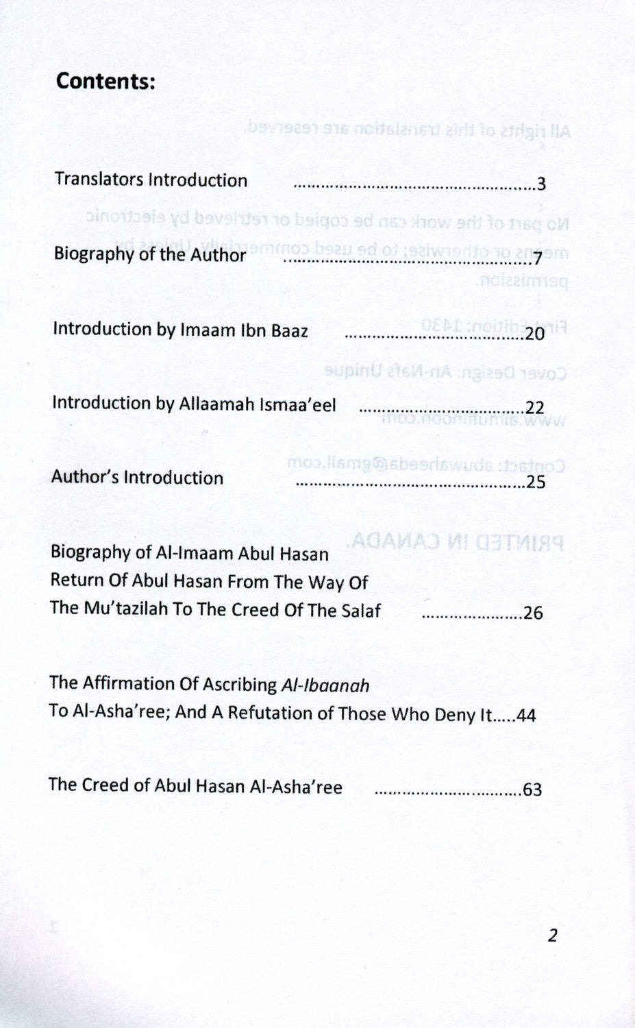 The creed of Imam Abulhasan Al Ashari (2. sortering)