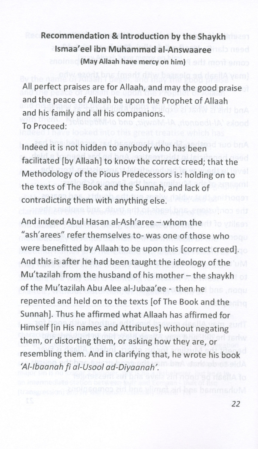 The creed of Imam Abulhasan Al Ashari (2. sortering)
