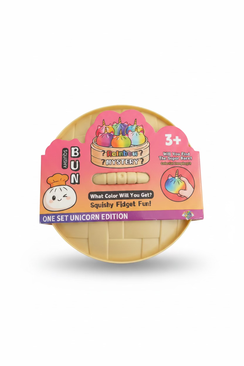 Squishy Big Bun Rainbow Dumpling Mystery – Unicorn Fidget Toy Edition