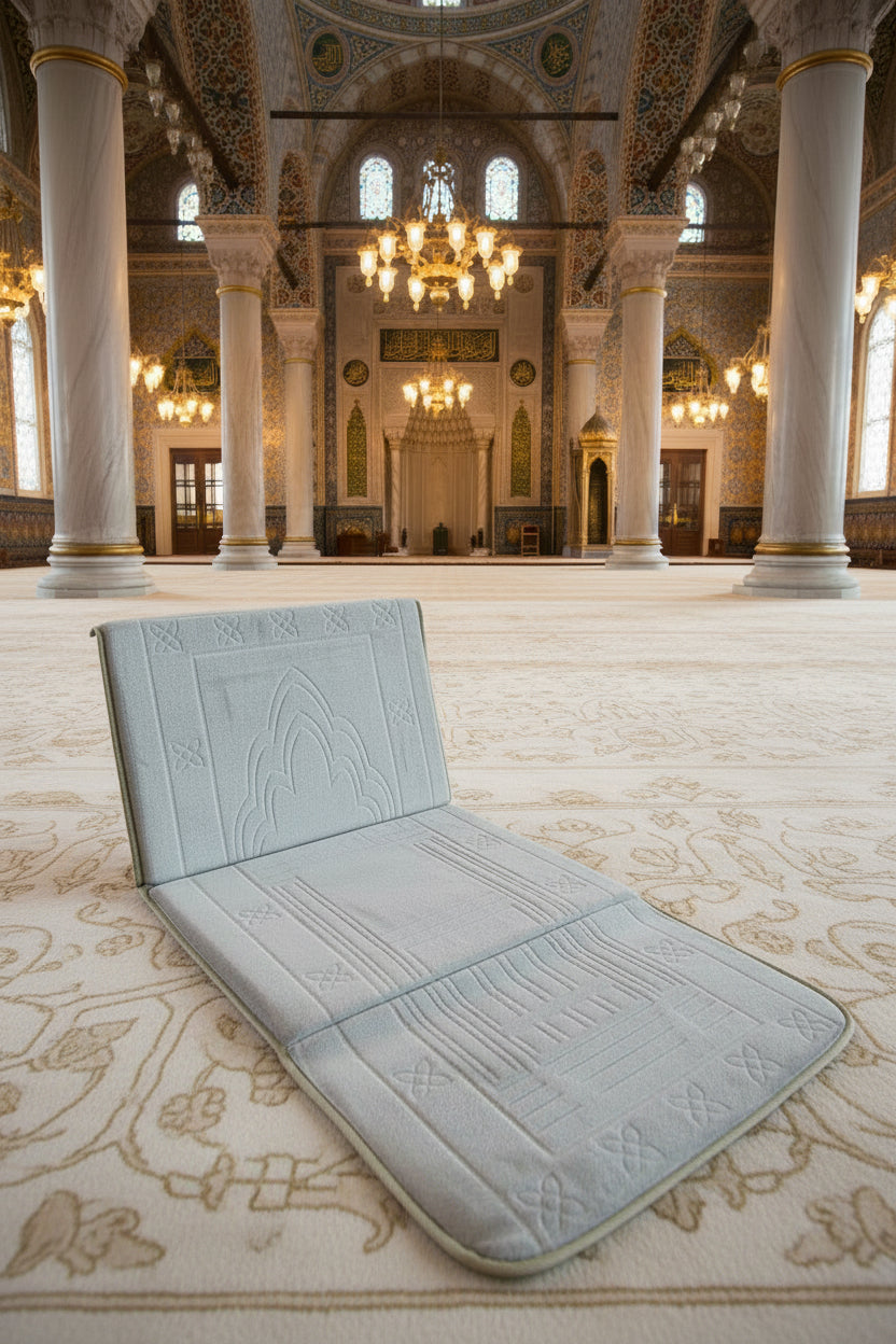 Bedetæppe med ryglæn | Blødt velour | Foldbart og transportabelt