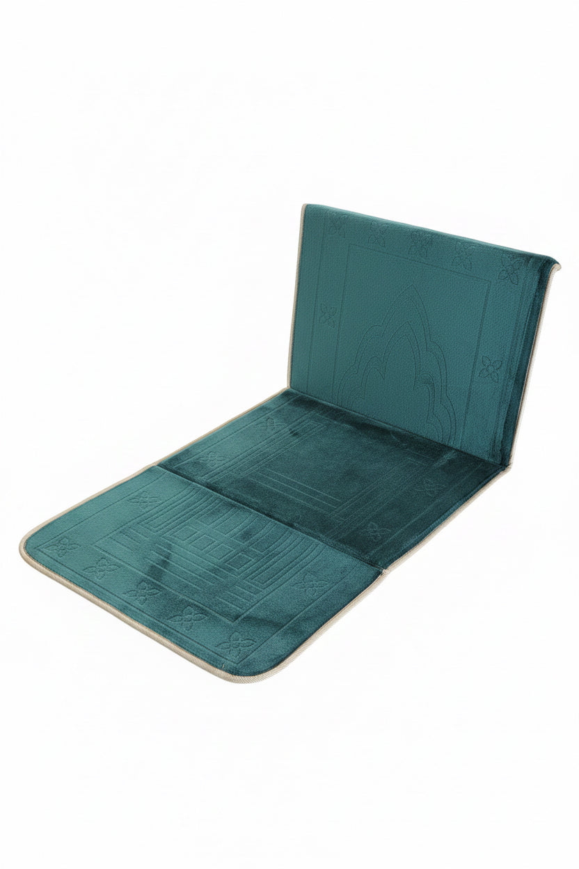 Bedetæppe med ryglæn | Blødt velour | Foldbart og transportabelt
