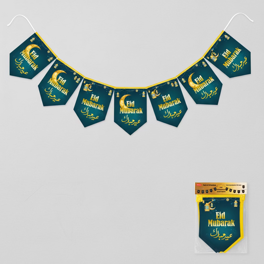 Eid Mubarak flag Grøn og guld