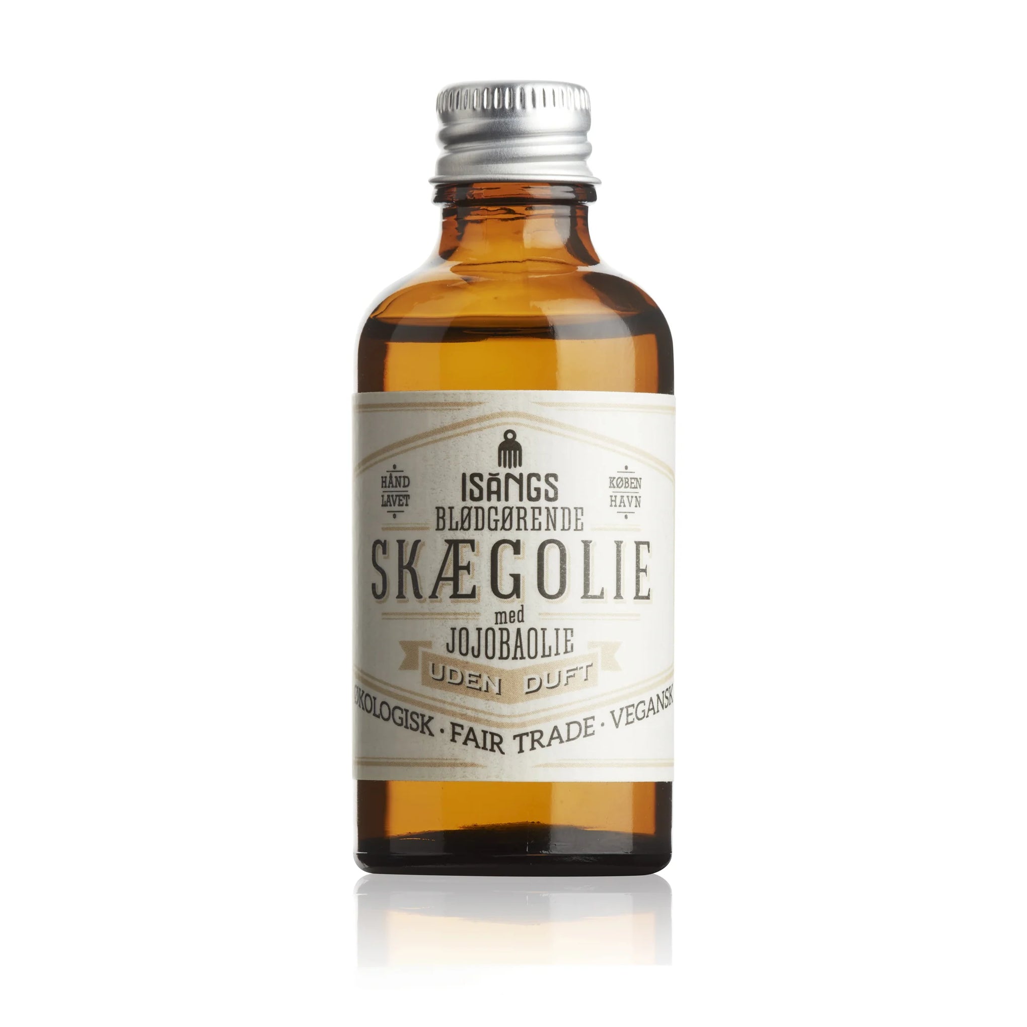 Isangs - Fugtgivende og blødgørende økologisk skægolie med Jojobaolie UDEN DUFT - 50ml