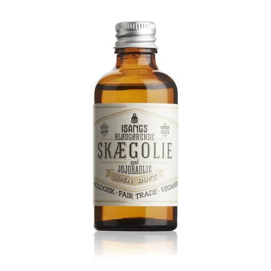 Isangs - Fugtgivende og blødgørende økologisk skægolie med Jojobaolie UDEN DUFT - 50ml