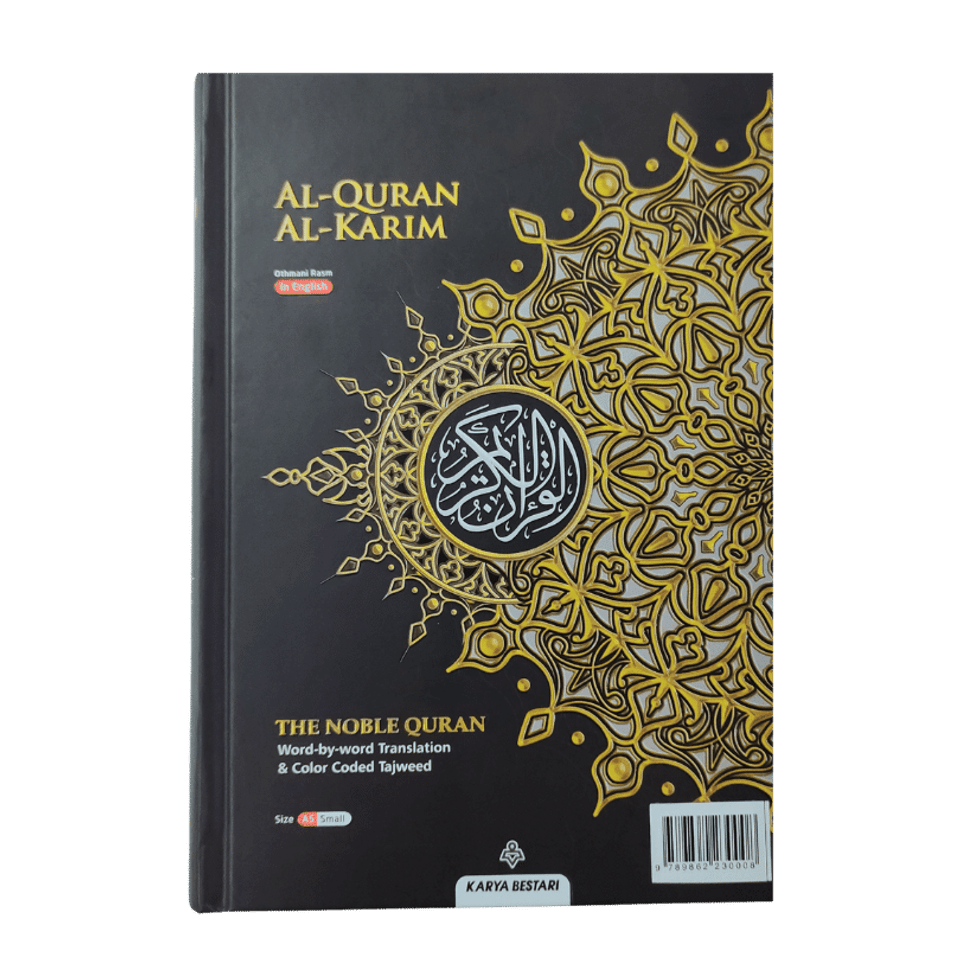 Al-Quran Al-Kareem Maqdis – Ord-for-ord oversættelse og farvekodet tajweed (A5 Small 18x25cm, Arabisk–Engelsk, Uthmani) Hardcover