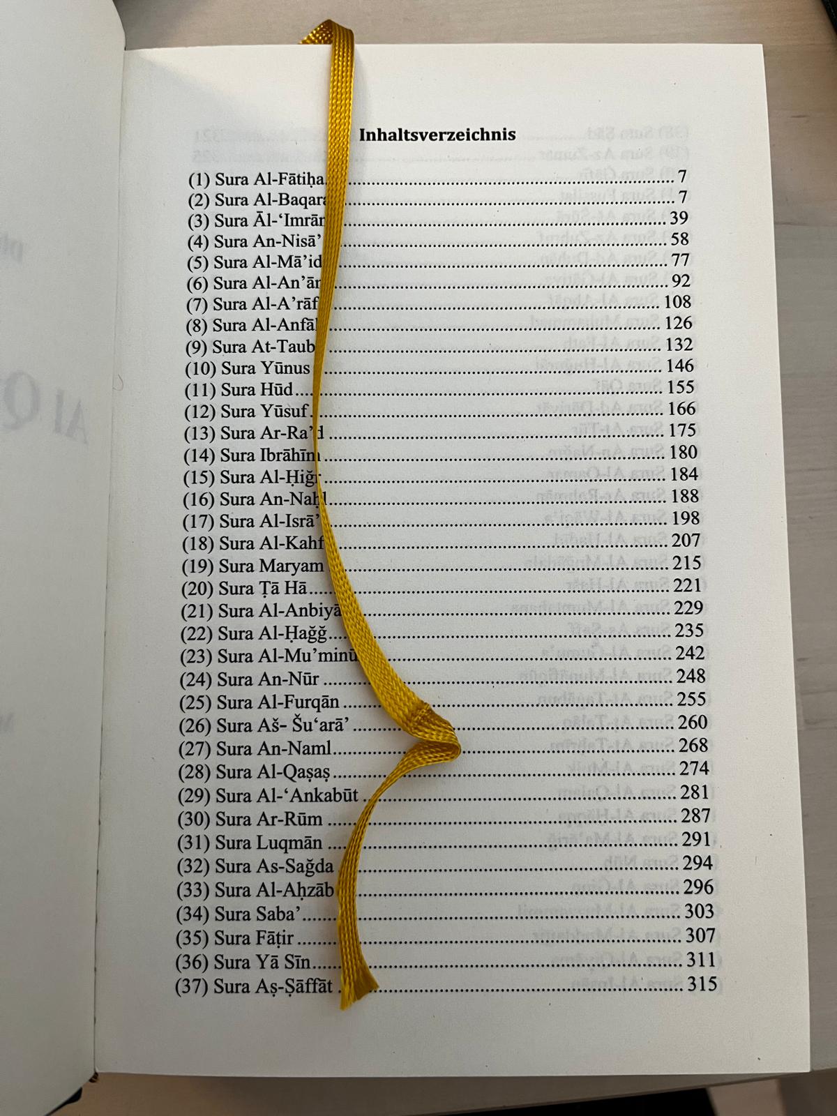 Koranen på tysk - Der Edle Qur'an -Die ungefähre Bedeutung ind deutchen Sprache