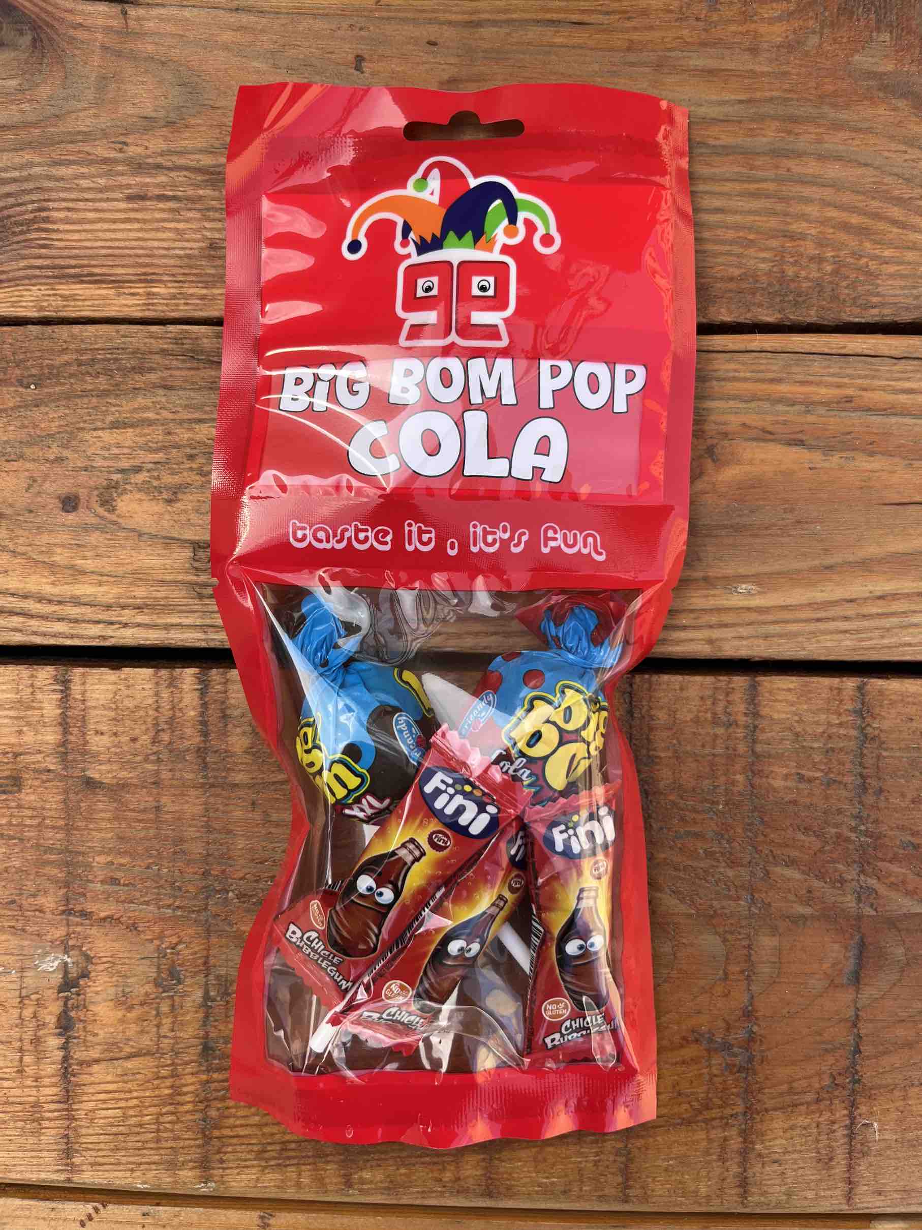 Big Bom Pop Cola slikkepinde og tyggegummier - 65g