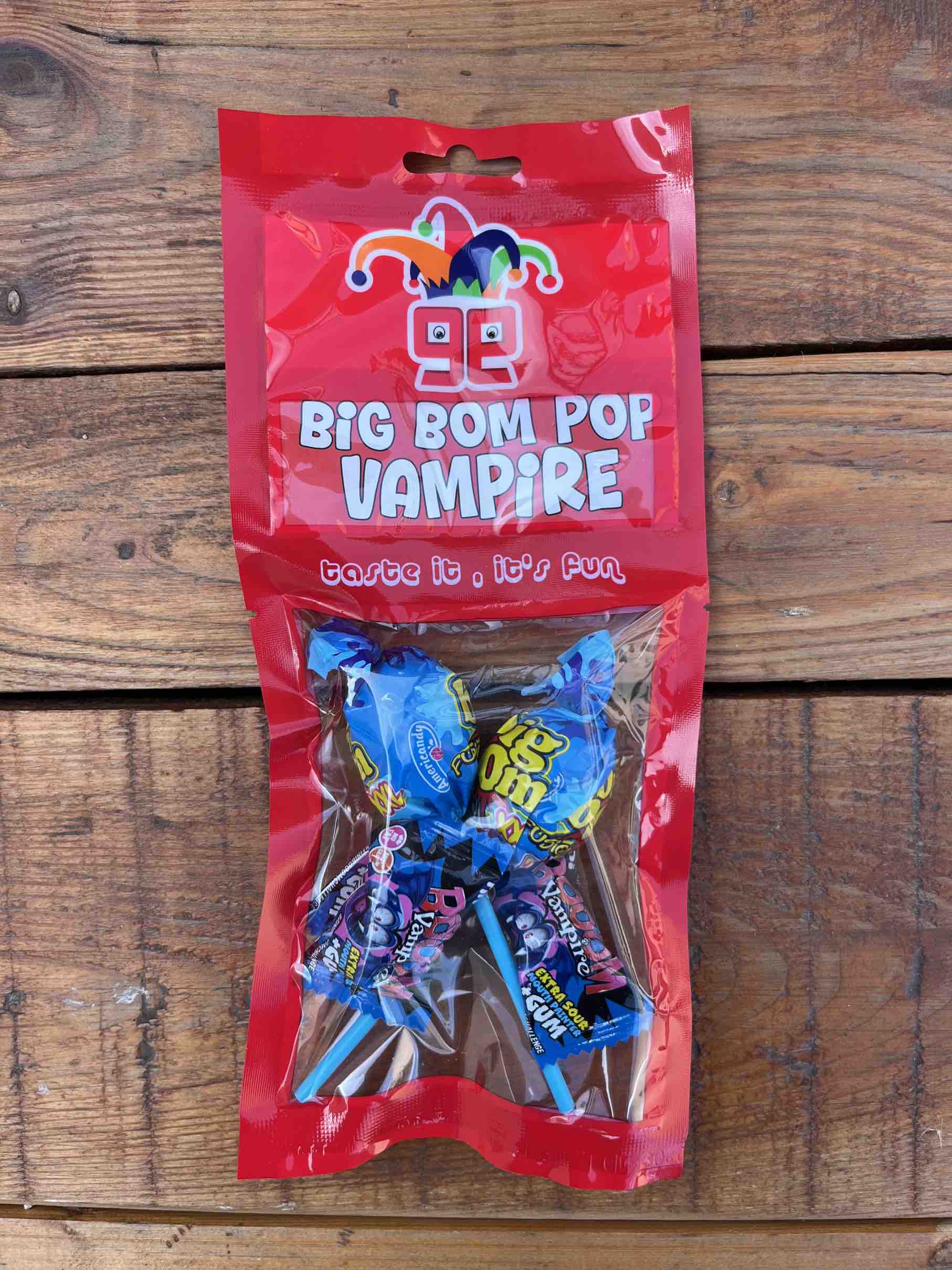 Big Bom Pop Vampire slikkepinde og tyggegummier - 65g