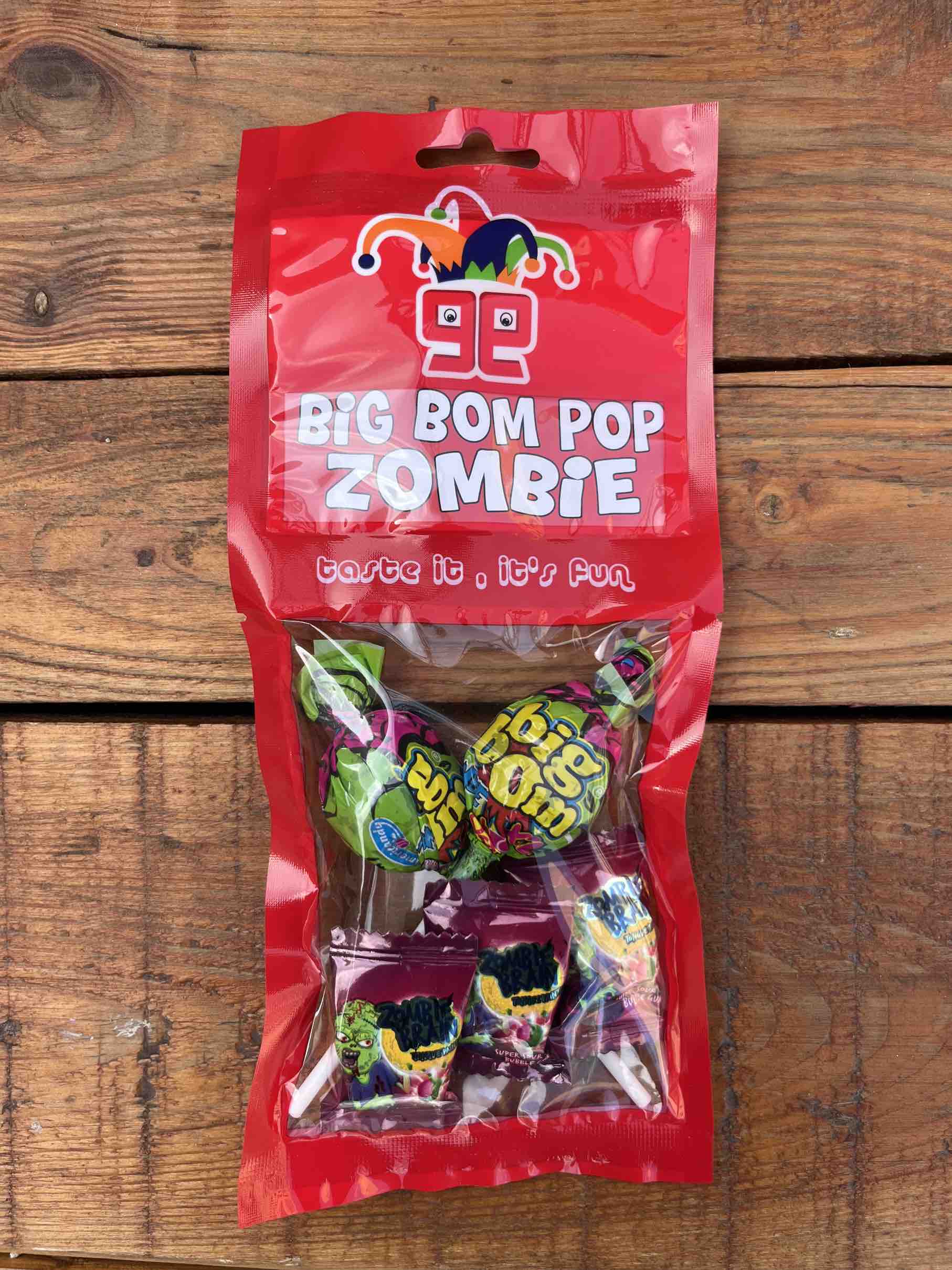Big Bom Pop Zombie slikkepinde og tyggegummier - 65g