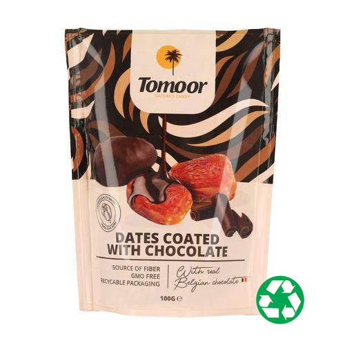 Dadler dækket med mørk chokolade - 100g