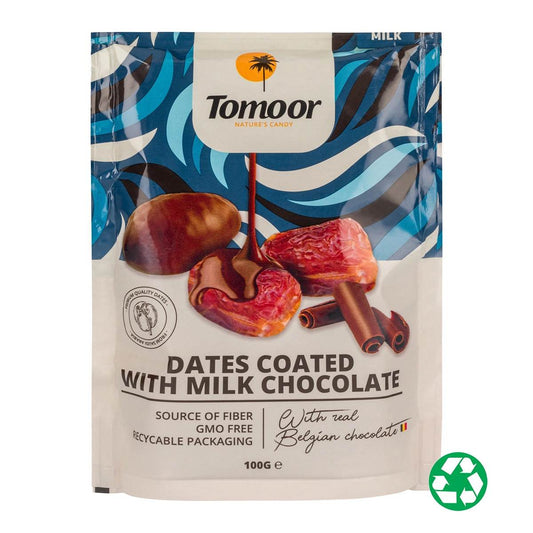 Dadler dækket med mælkechokolade - 100g