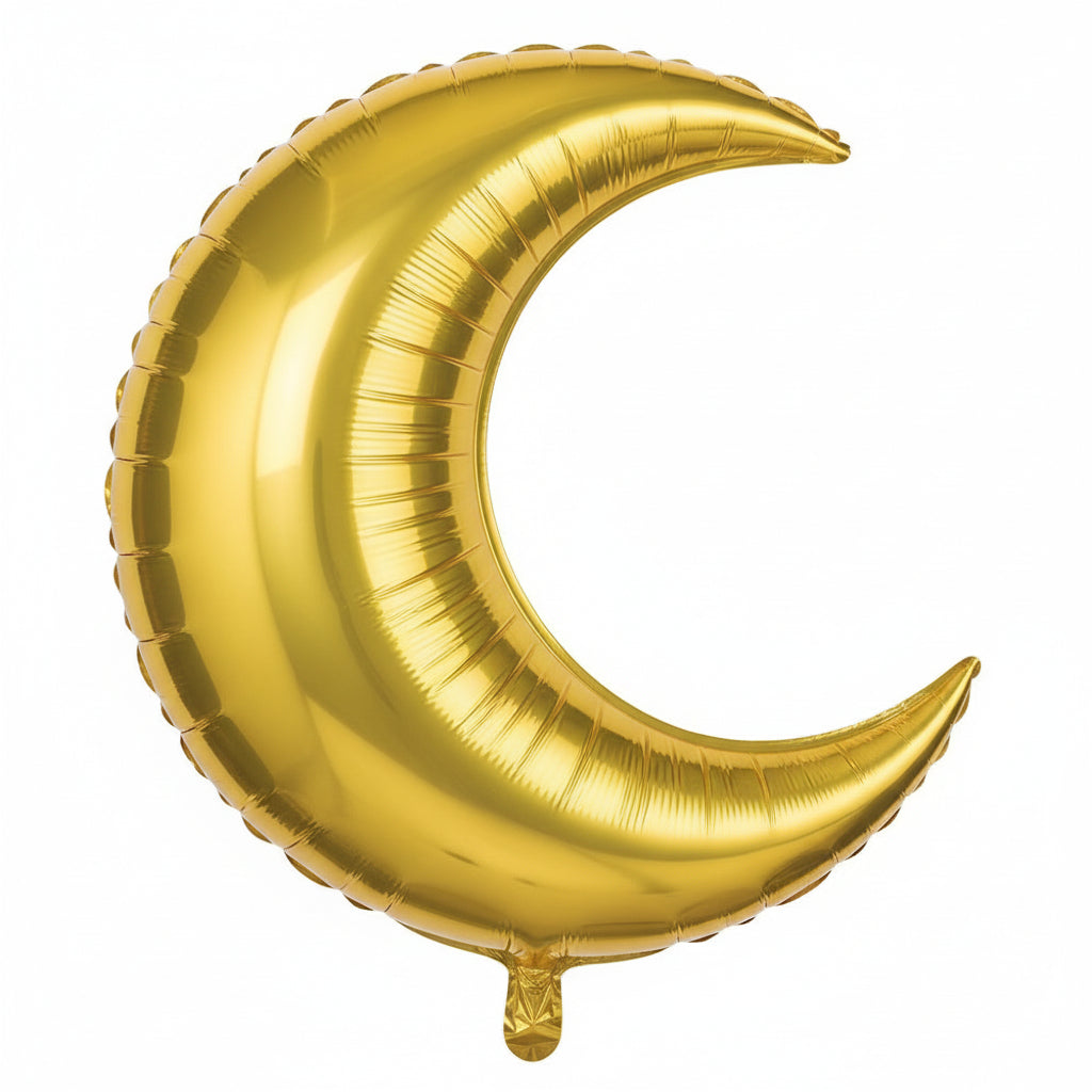 Måne folie-ballon i guldfarve