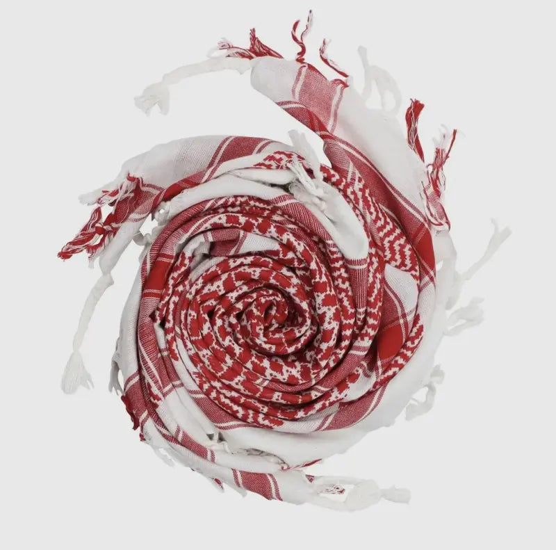 Palestine Keffiyeh - rød/hvid - 105x105cm