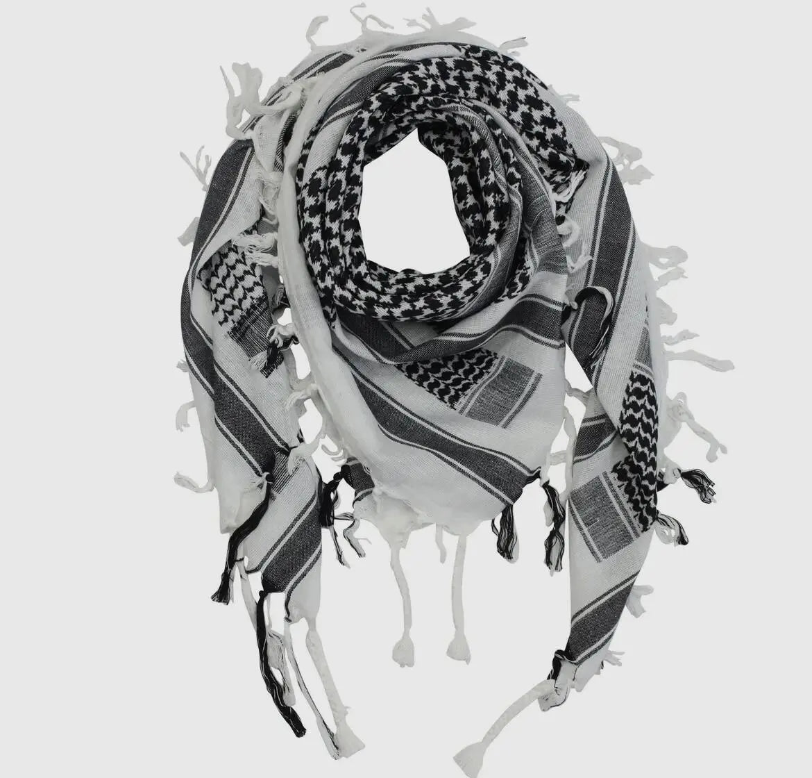 Palestine Keffiyeh - Sort/hvid - 105x105cm