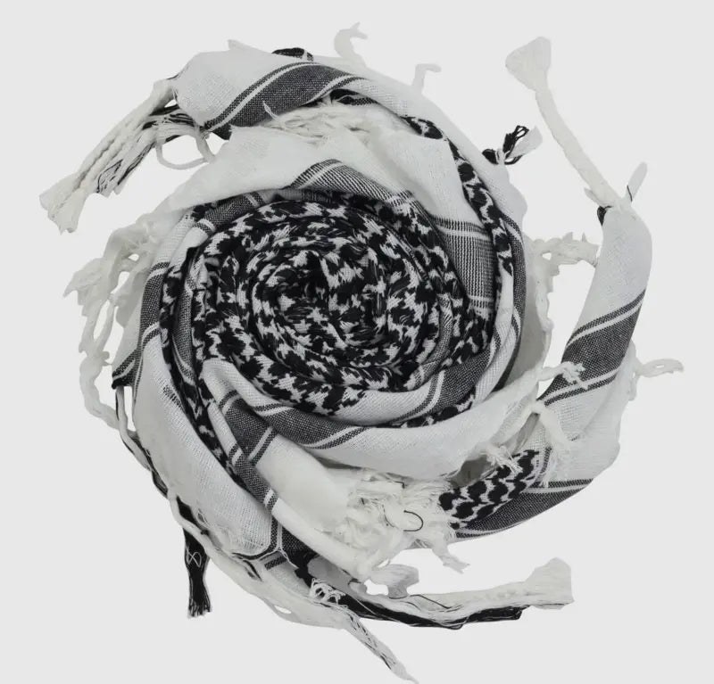 Palestine Keffiyeh - Sort/hvid - 105x105cm