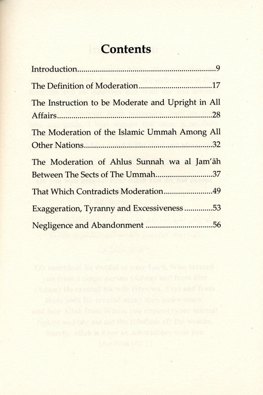 Moderation in Religion