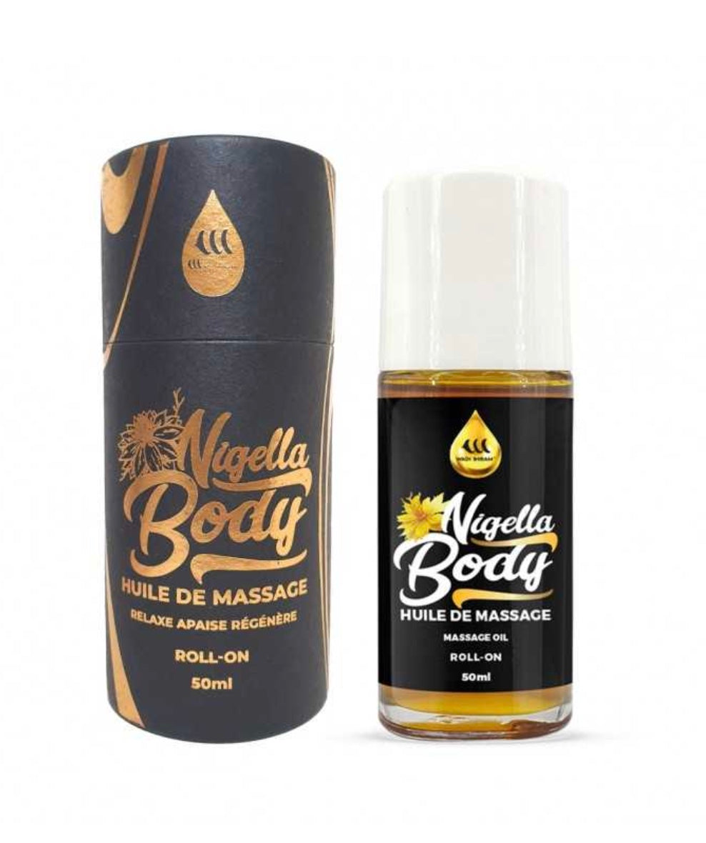 Nigella Body Massage Oil - Sortkommen smertestillende massageolie - 50ml