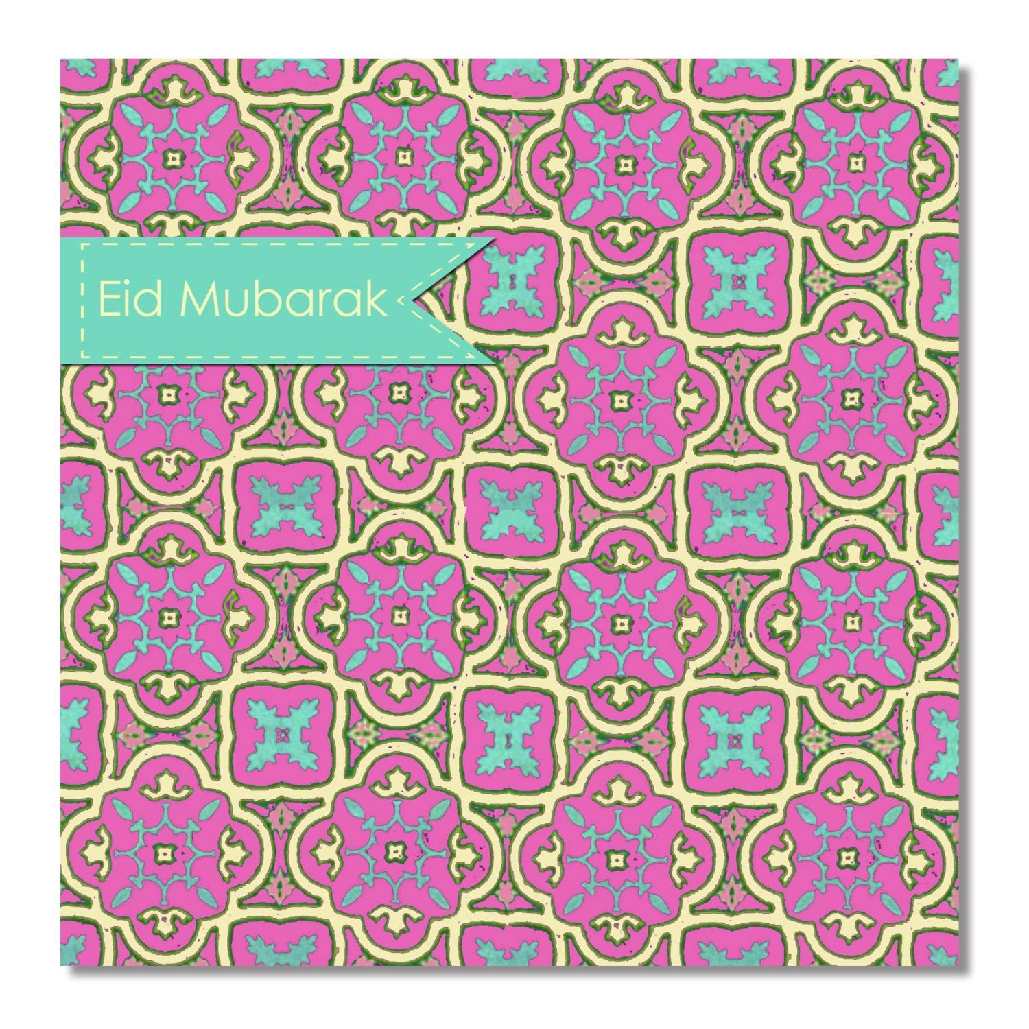 Postkort - Eid Mubarak - Andalucia Pink