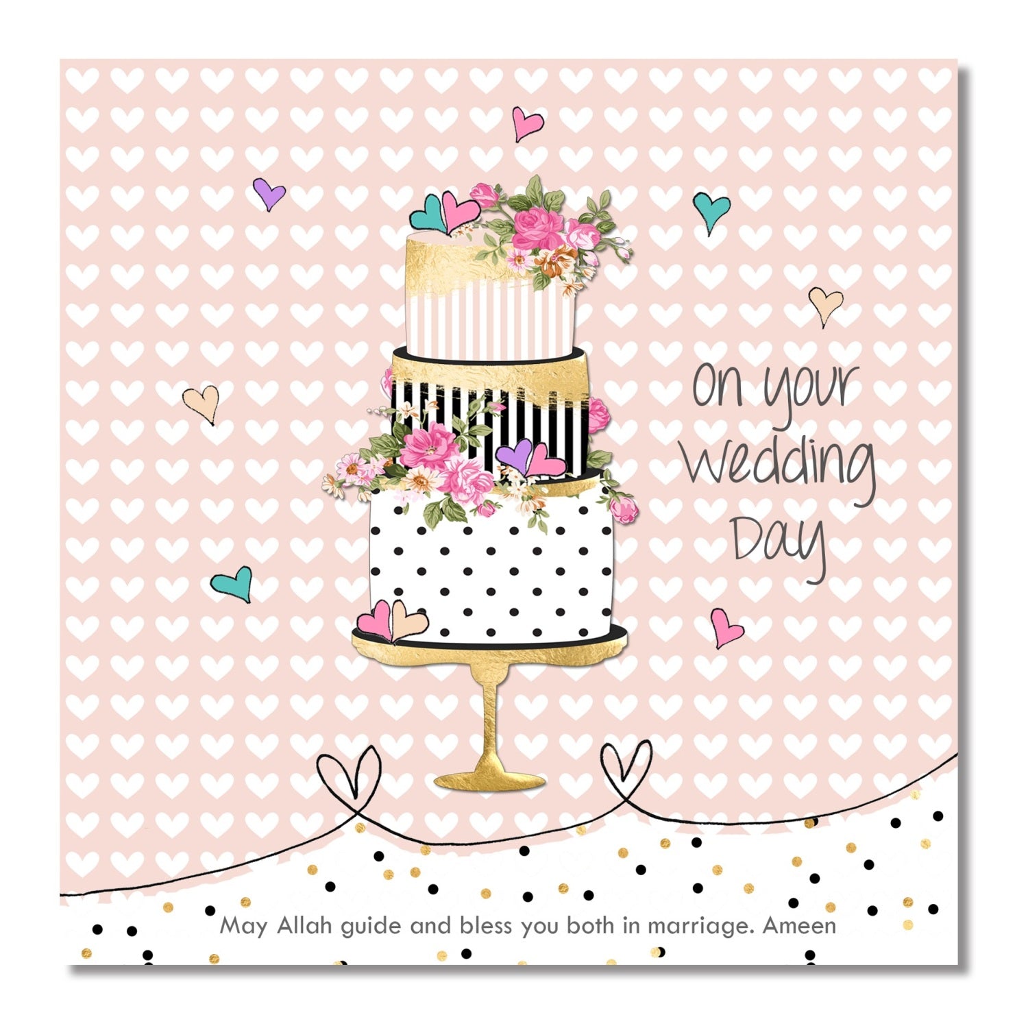 Postkort - On Your Wedding Day - Lagkage