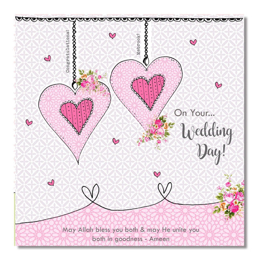 Postkort - On Your Wedding Day - Hjerter
