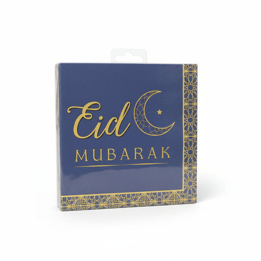Eid Mubarak Servietter Blå/Guld