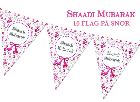 Shaadi Mubarak flag - 10stk på snor