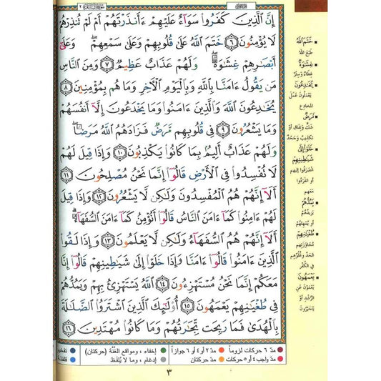 Koranen med farvekoder i A5 (Mushaf Tajweed) 14x20 cm