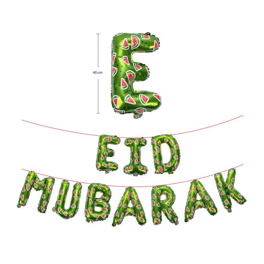 Vandmelon Eid Mubarak folieballon bogstaver i grøn