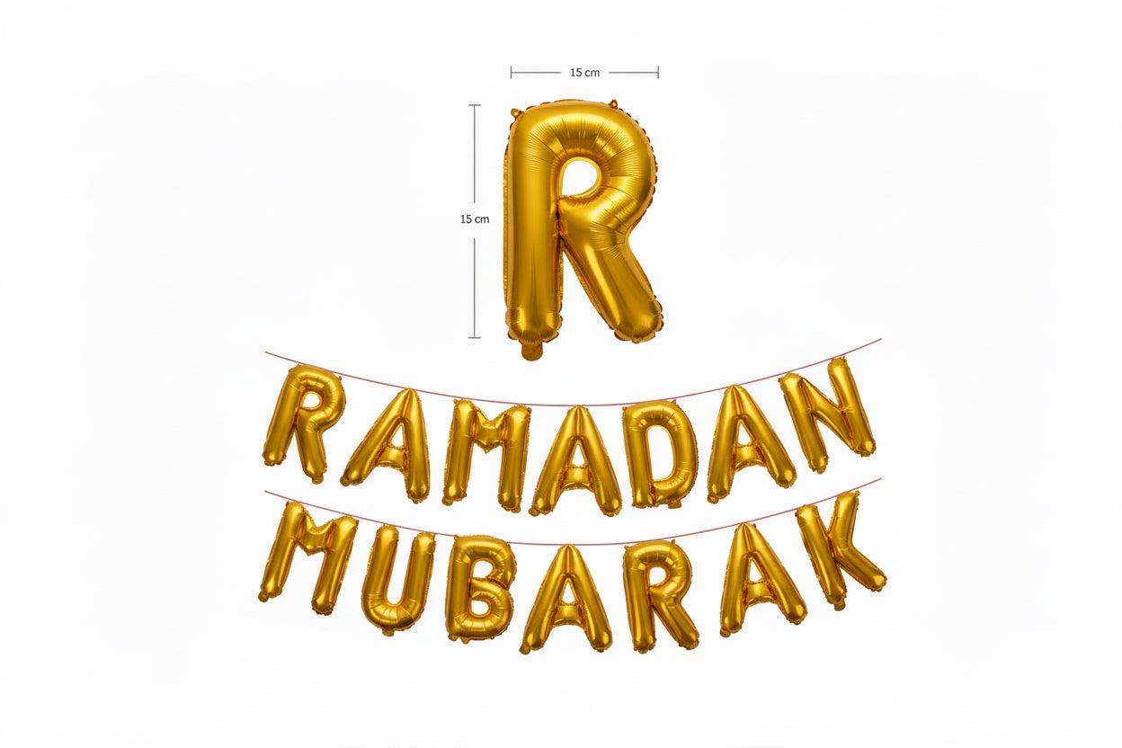 Ramadan Mubarak folieballon bogstaver i grøn